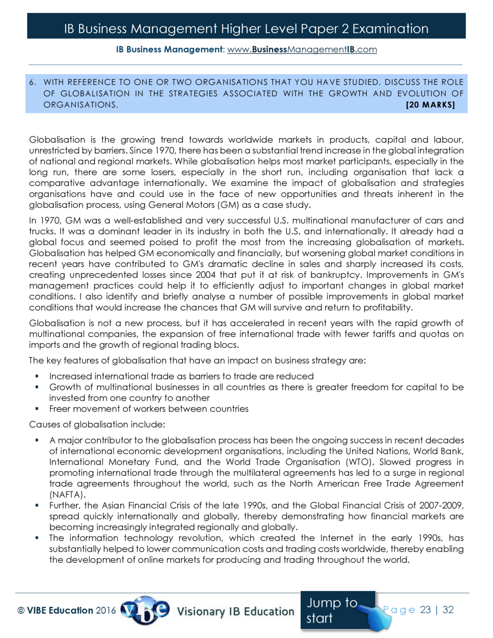 Answers HL Paper 2 Mocks 2016