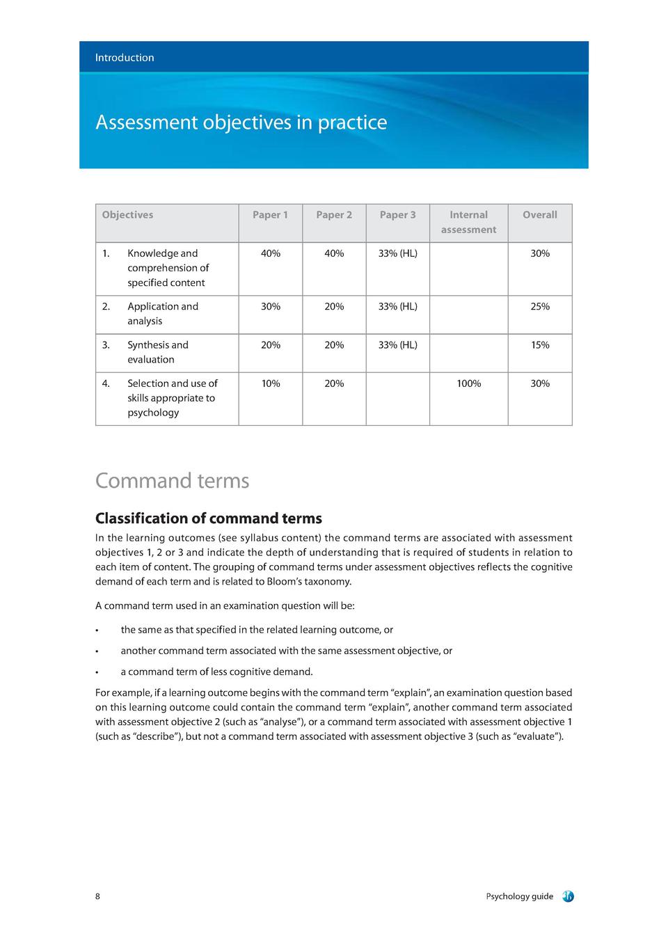 Ib Biology Coursework Mark Scheme