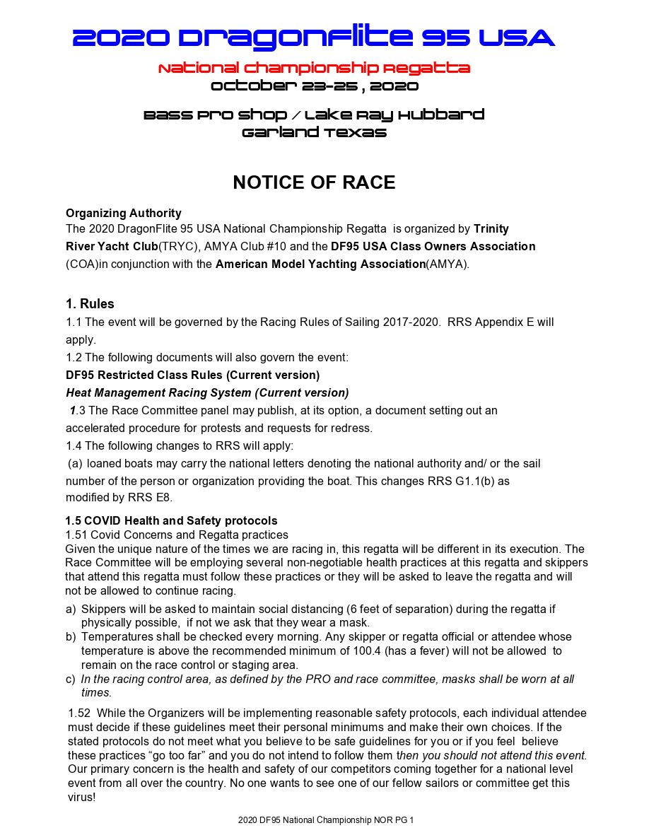 2020 DF95 USA NCR Notice of Race