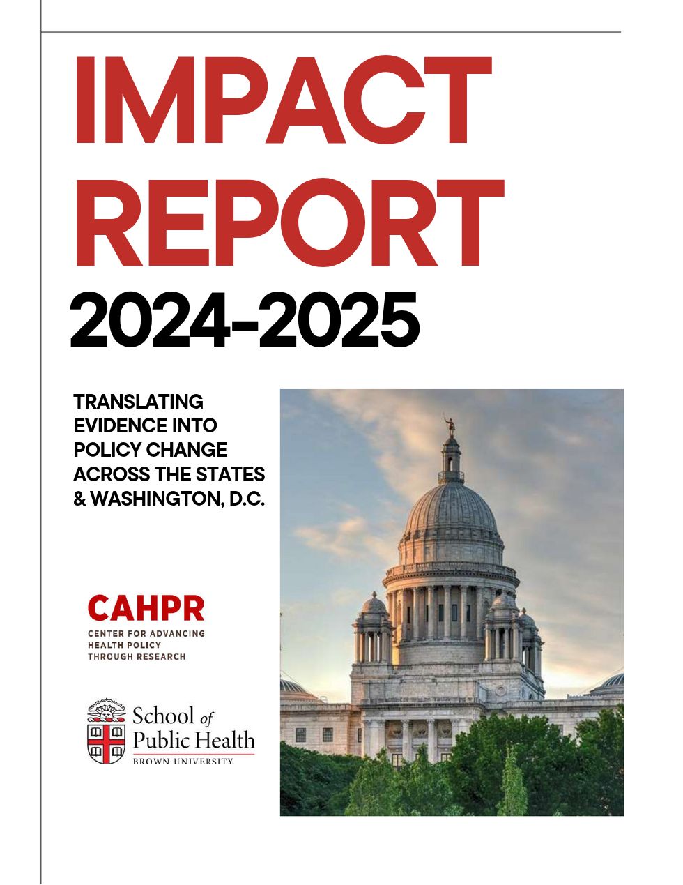 cover page of the cahpr impact report 2024-2025