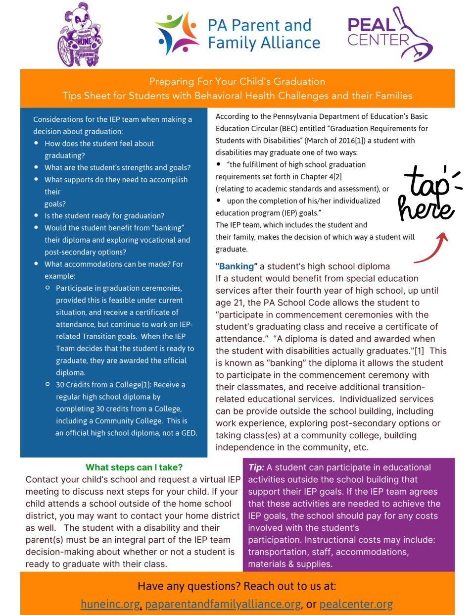 Graduation tip sheet for students with behavioral challenges