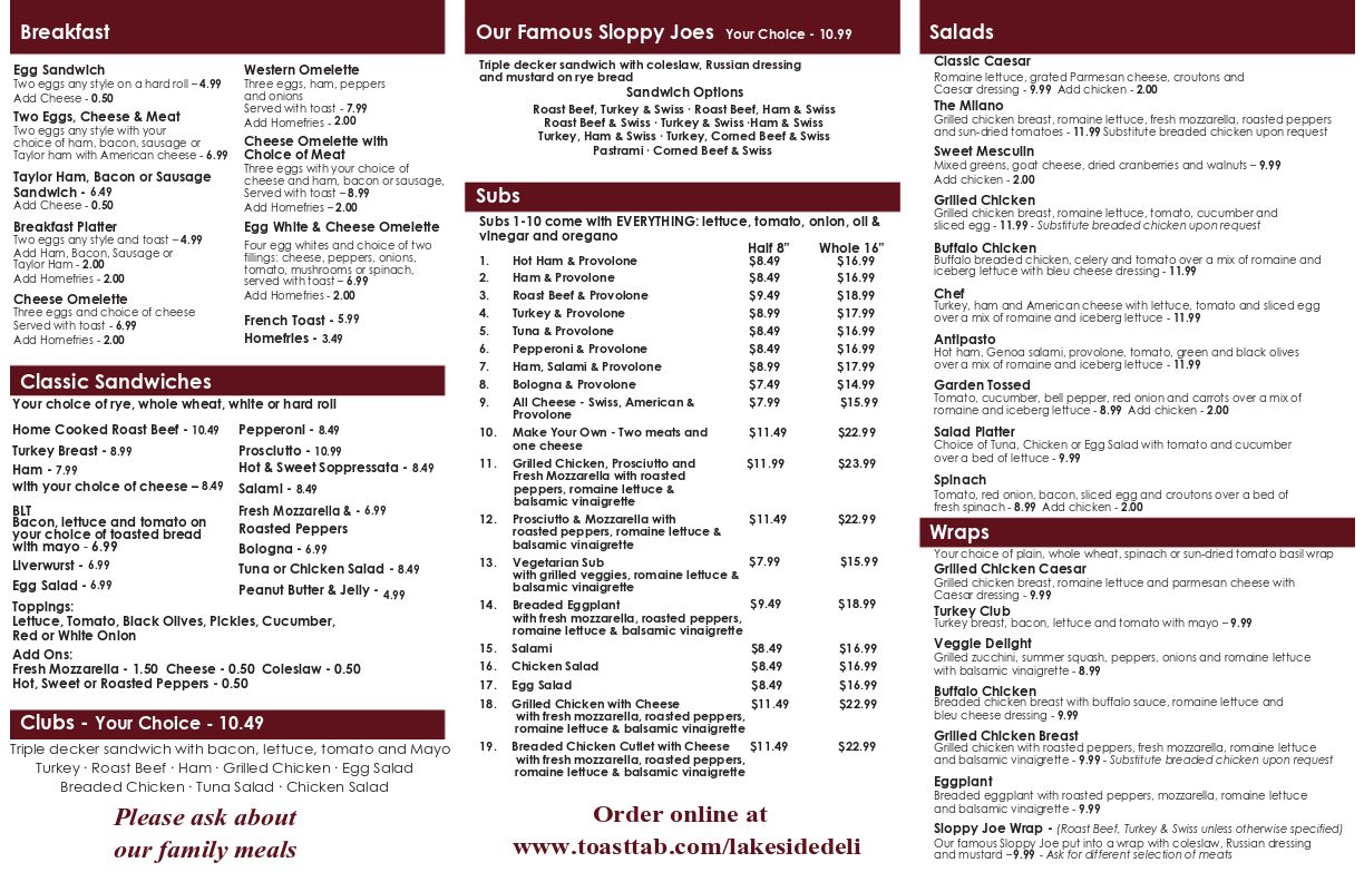 Lakeside Menu Outside Print File : simplebooklet.com