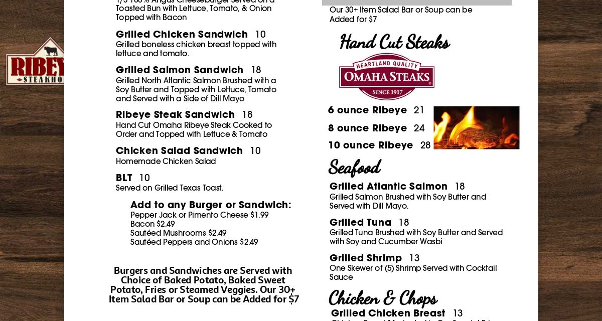 Tarboro Full Menu