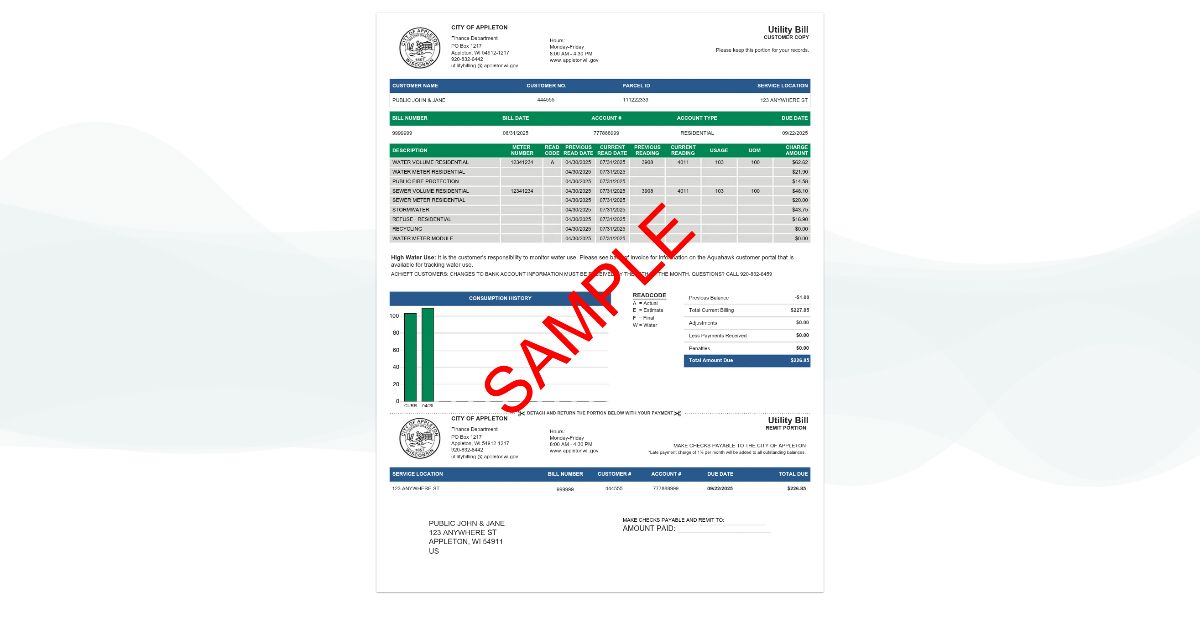 SAMPLE Water bill