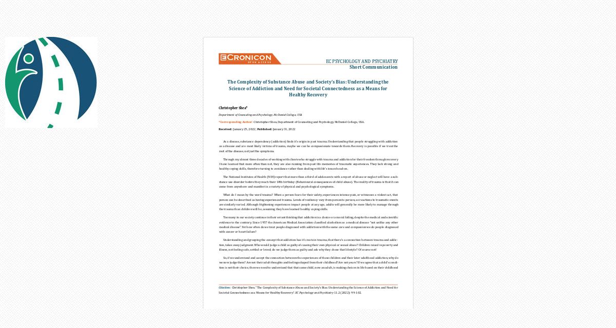 Complexity Of Substance Abuse And Society s Bias