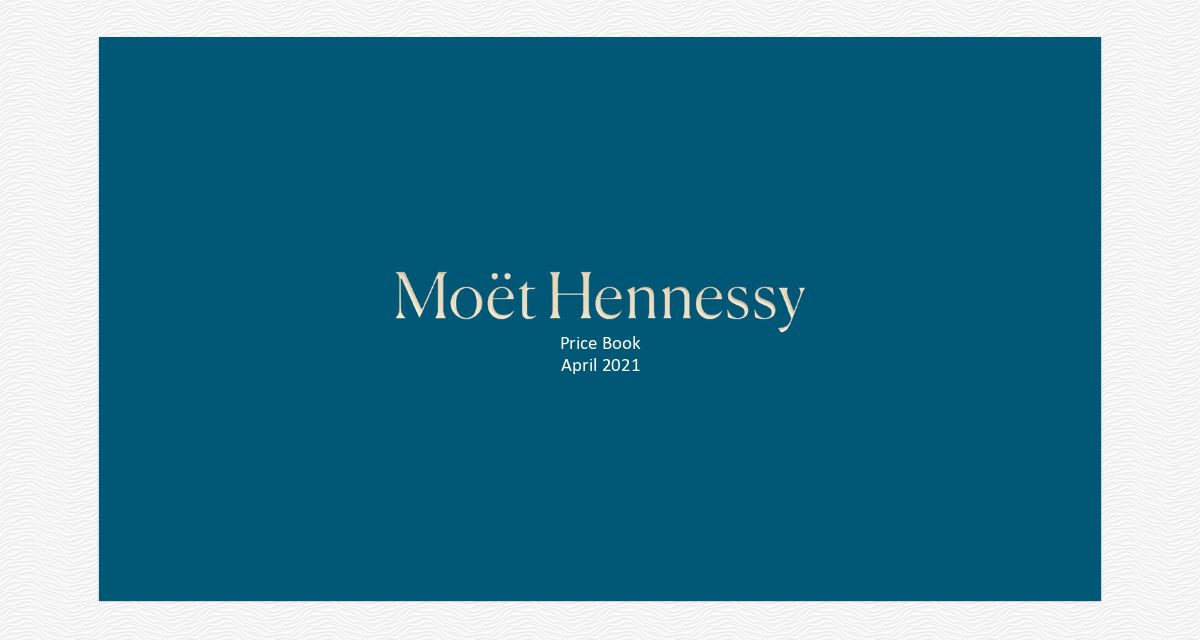 Moet Hennessy Price Book April 2021