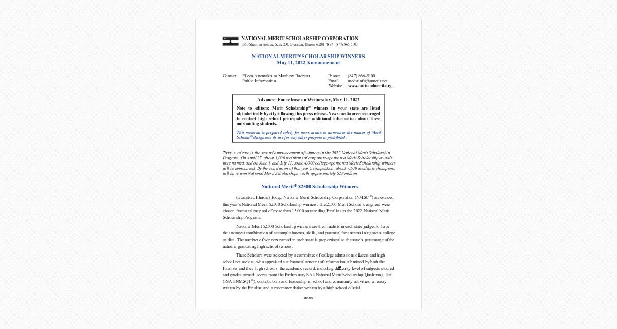 NATIONAL MERIT RELEASE DATE 2022 visual data 3