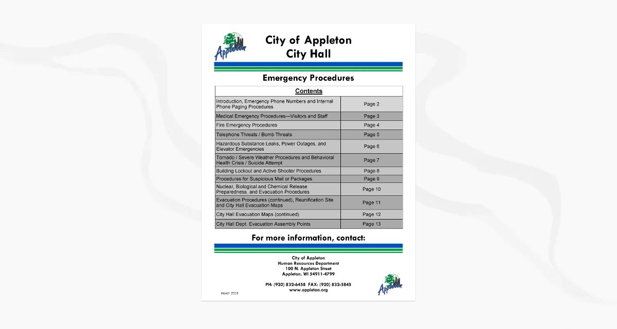 City of Appleton City Hall Emergency Procedures