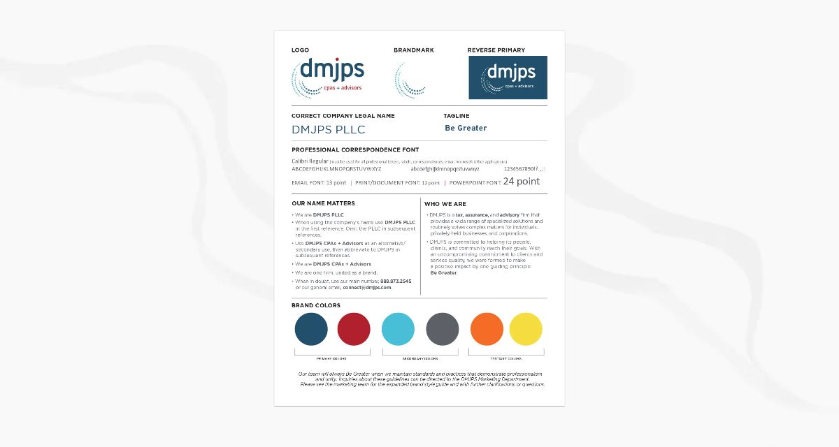 One Page Style Guide