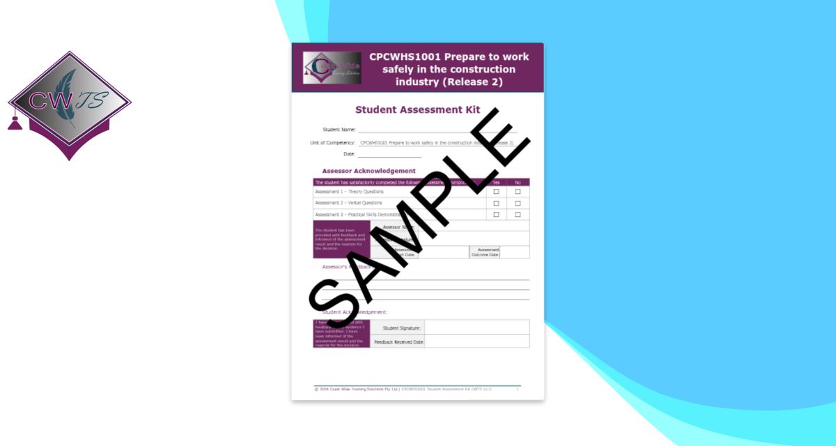 CPCWHS1001 Student Assessment Kit CWTS V1.0 SAMPLE