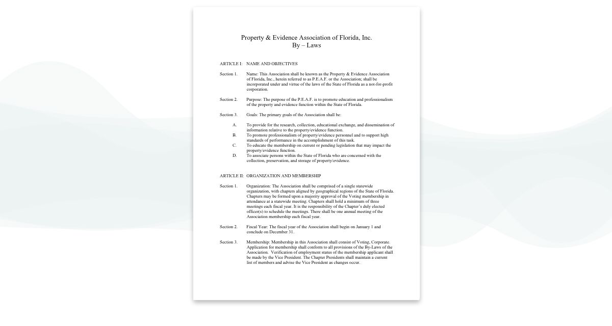 2025 PEAF By Laws : simplebooklet.com