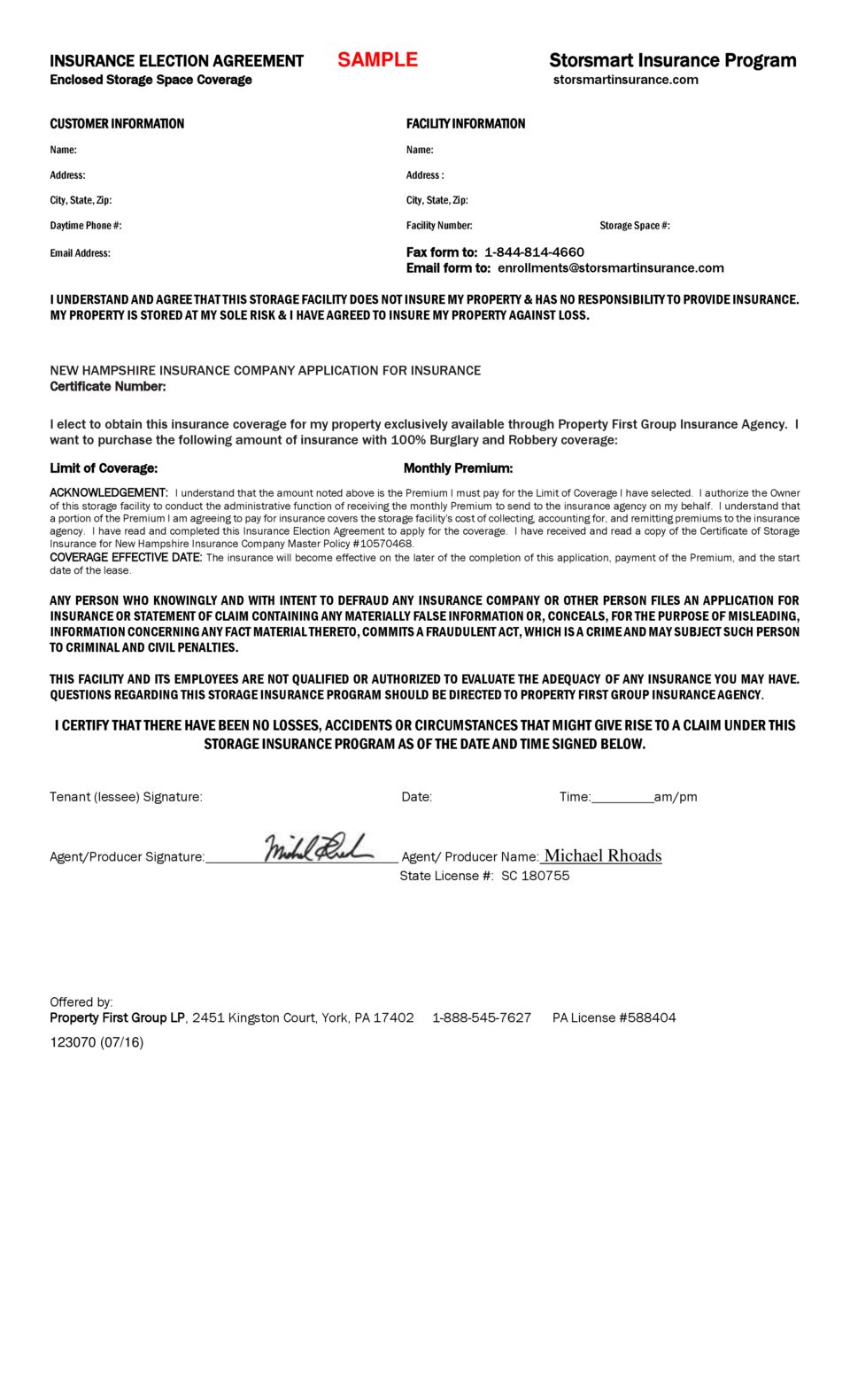 Storsmart Insurance What You�ll Need Oakridge Storage