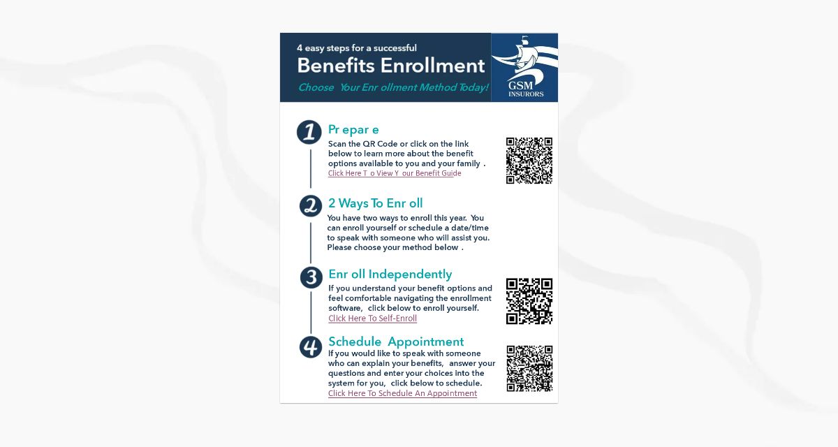 GSM Insurors Sample Steps To Enroll Flyer