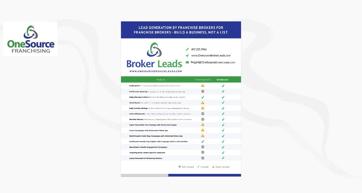 OneSource Broker Leads - Comparison Sheet