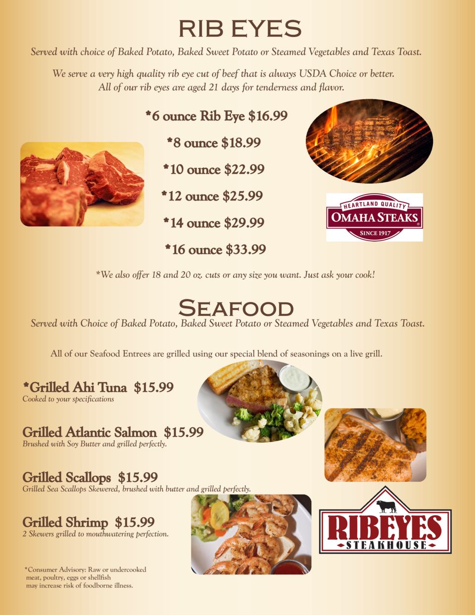 Beaufort Dinner Menu