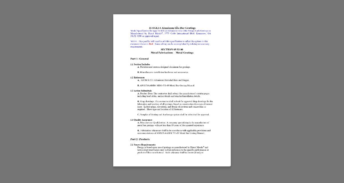 11-SGLi-4, 3 Part Specification