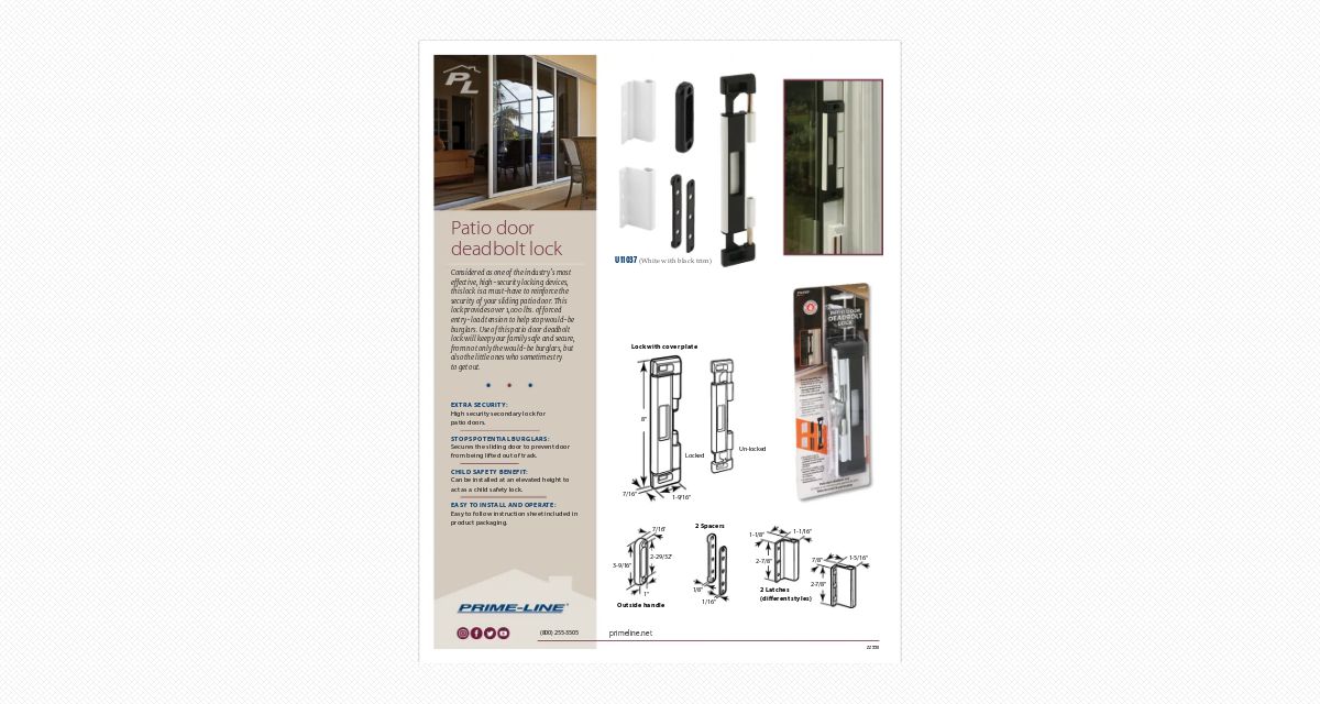 Patio Door Deadbolt Lock