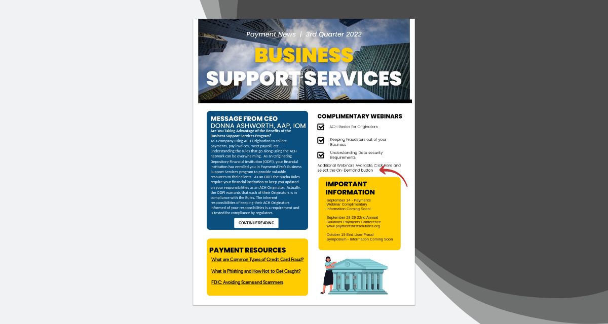 Business Support Services Quarterly Newsletter