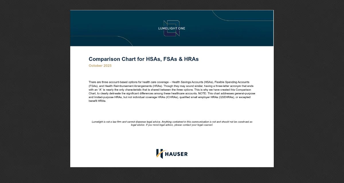 HSA FSA HRA Comparison Chart