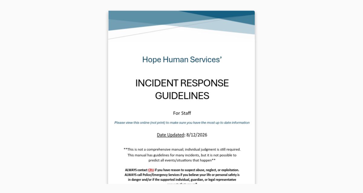 HHS Incident Response Guidelines for Staff