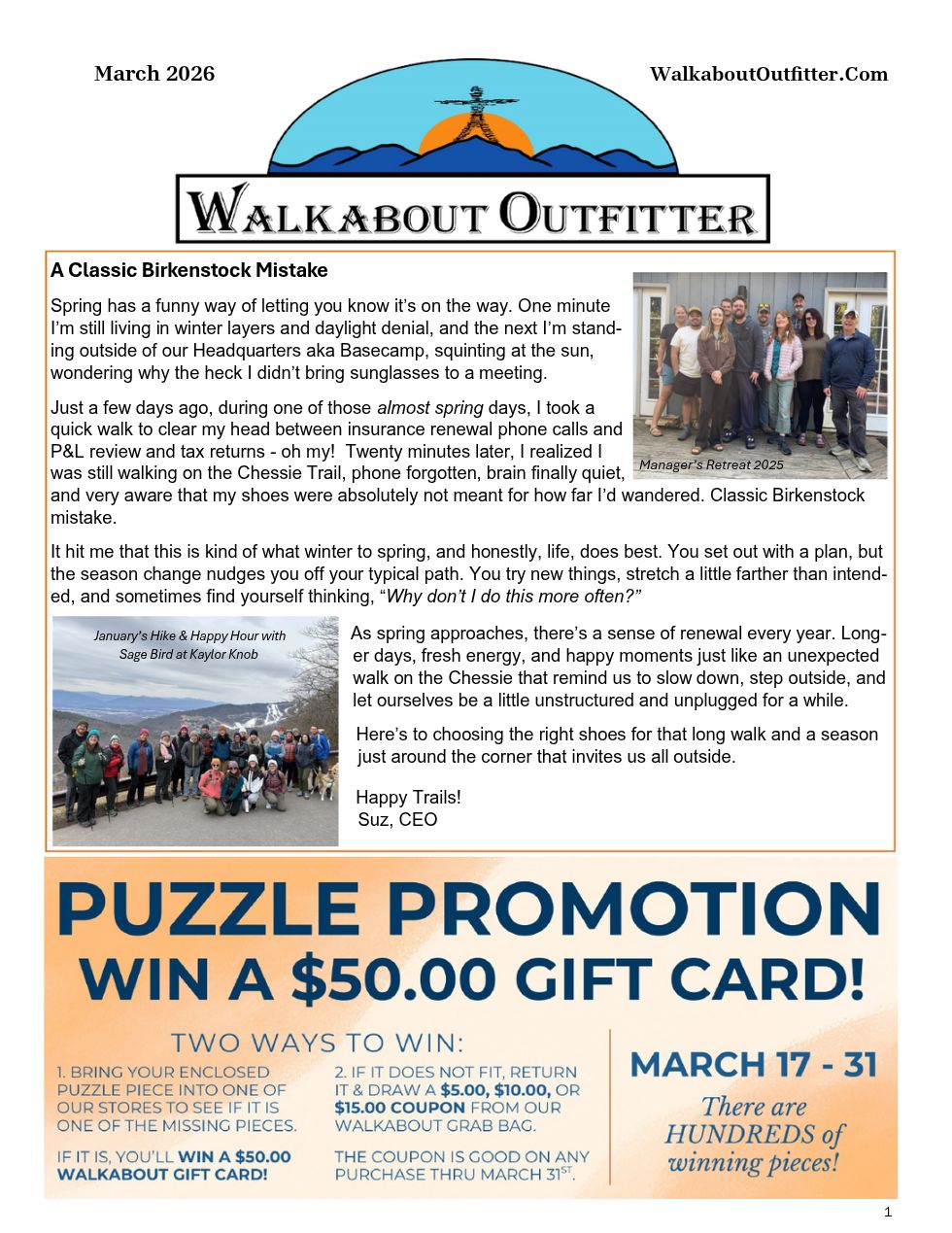 Puzzle Promotion Newsletter
