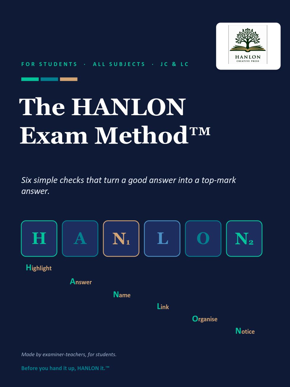 The HANLON Exam Method - For Students - All Subjects Overview