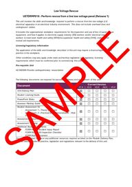 UETDRMP018 Low Voltage Rescue Samples