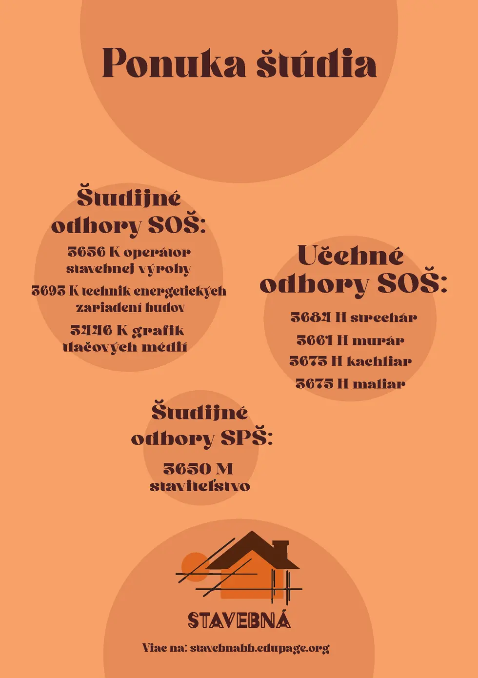 Ponuka st  dia Studijn   odbory SOS  3656 K oper  tor stavebnej v  roby 3693 K technik energetick  ch zariaden   budov  Uc...