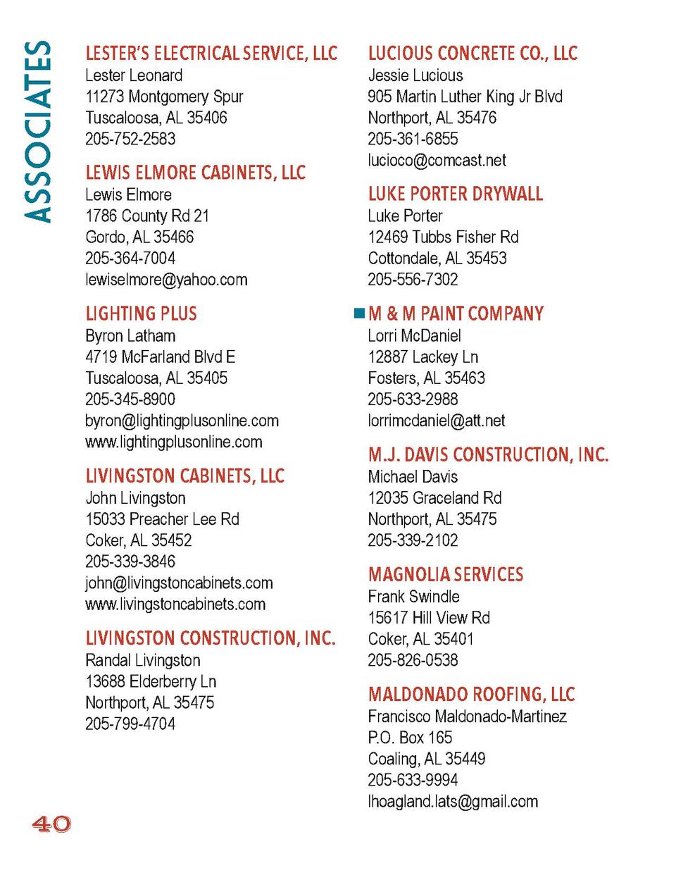Hbat Membership Directory 2017 Simplebooklet Ociates Lester S Electrical Service Llc Leonard 11273 Montgomery Spur Tuscaloosa Al 35406