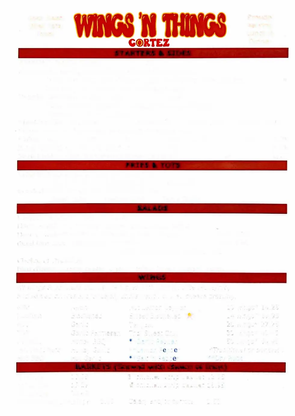 Printable Wingnit Menu Wings N Things Menu : simplebooklet.com