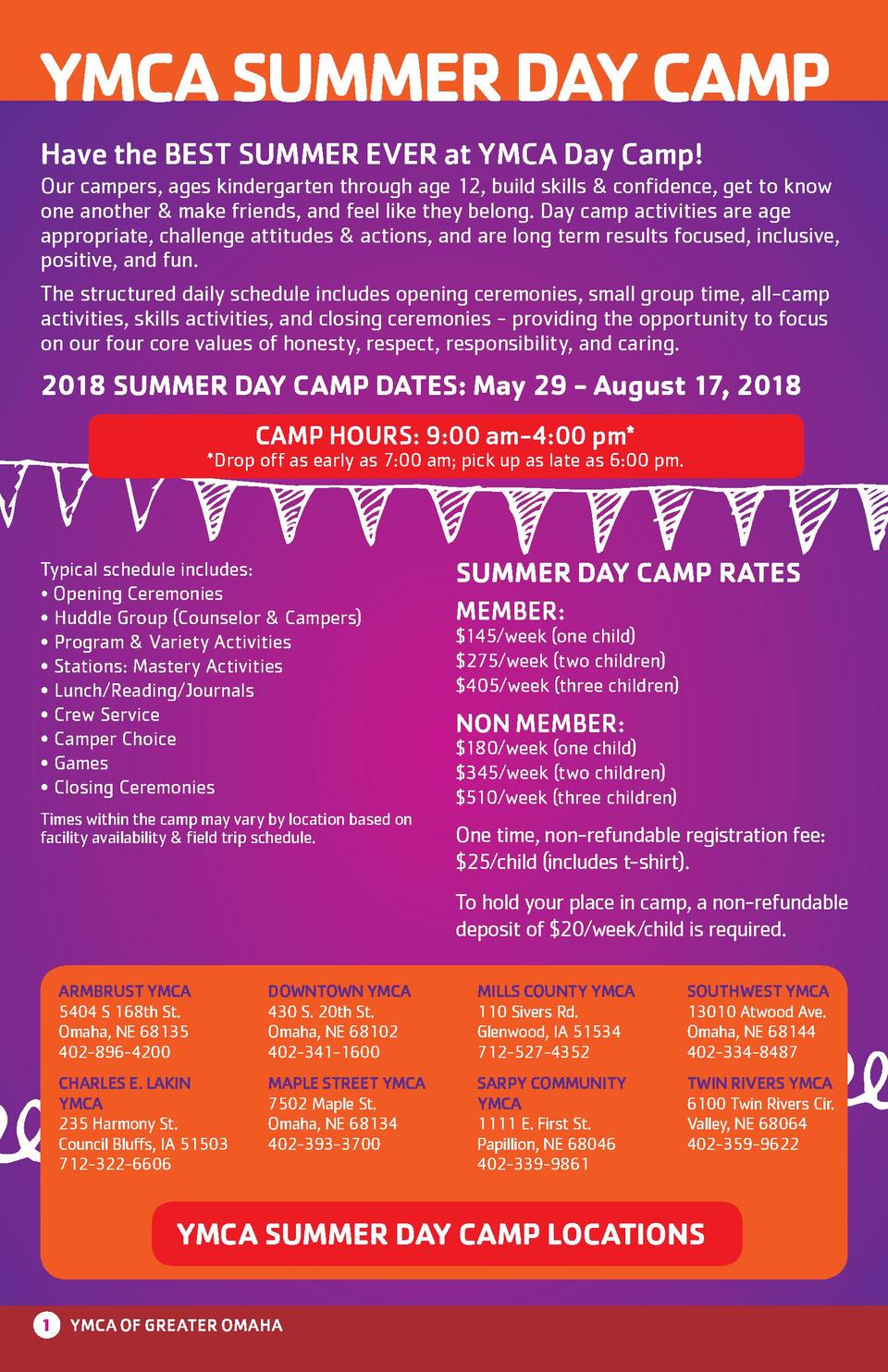 YMCA of Greater Omaha Summer Cam