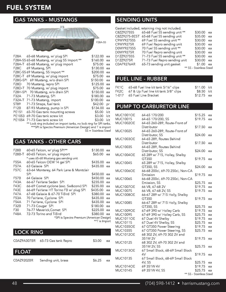 73 ford maverick gas tank on Harris Mustang Retail Catalog Simplebooklet Com