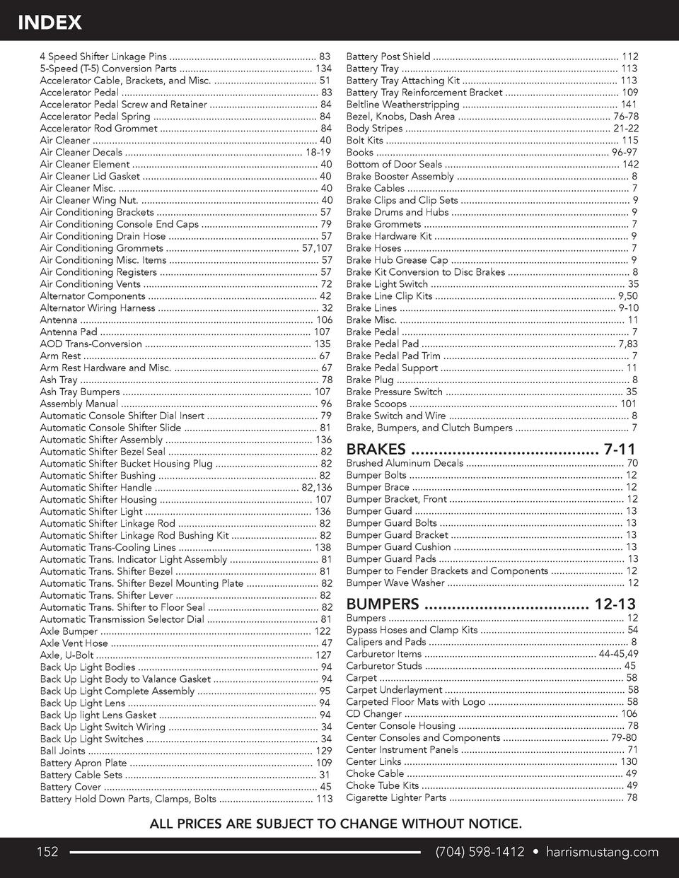 Harris Mustang Retail Catalog