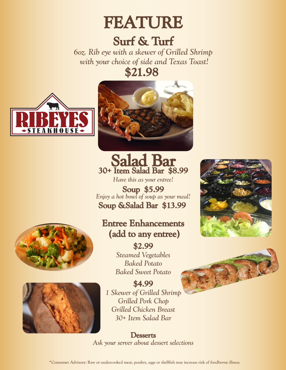 Henderson Dinner Menu