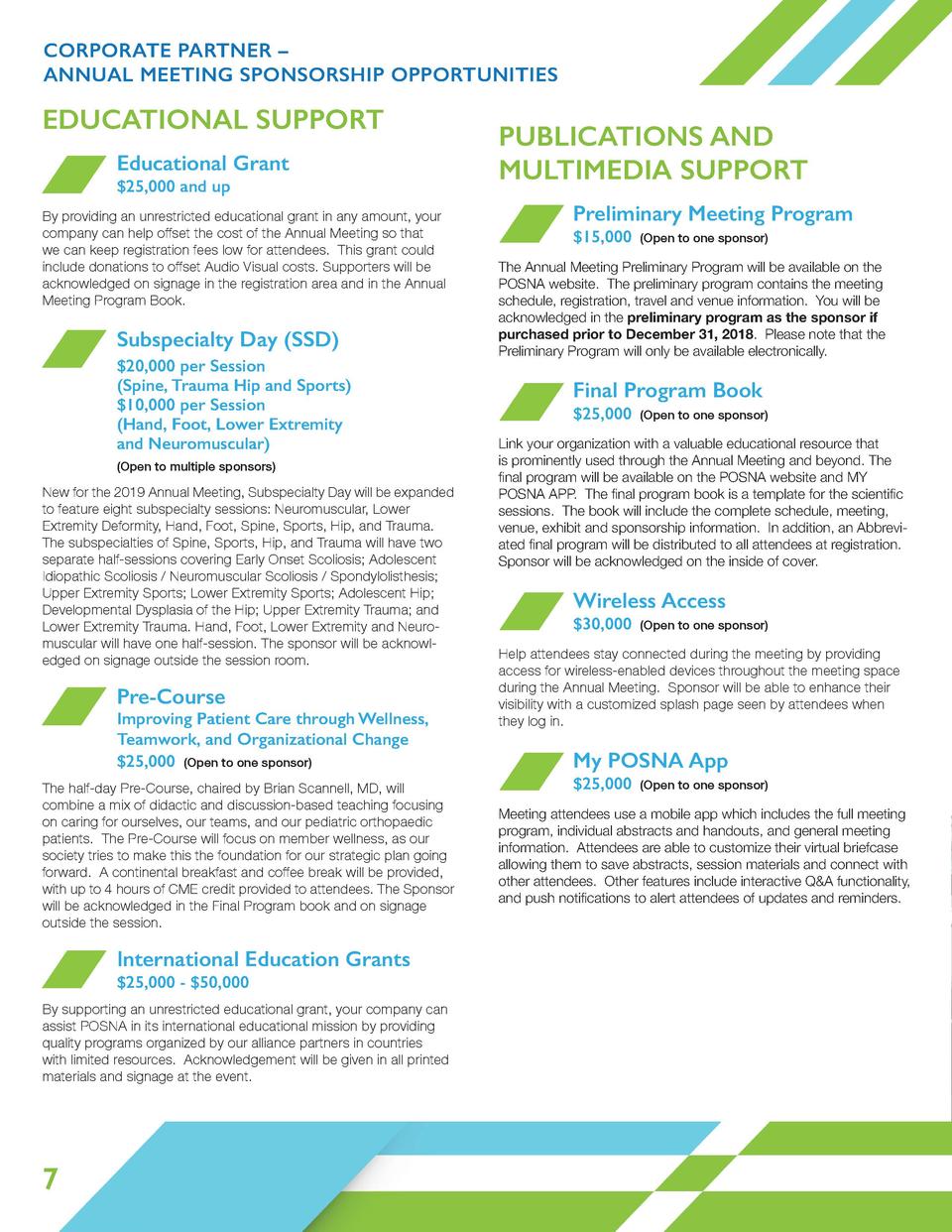 Posna 2019 Corporate Partners