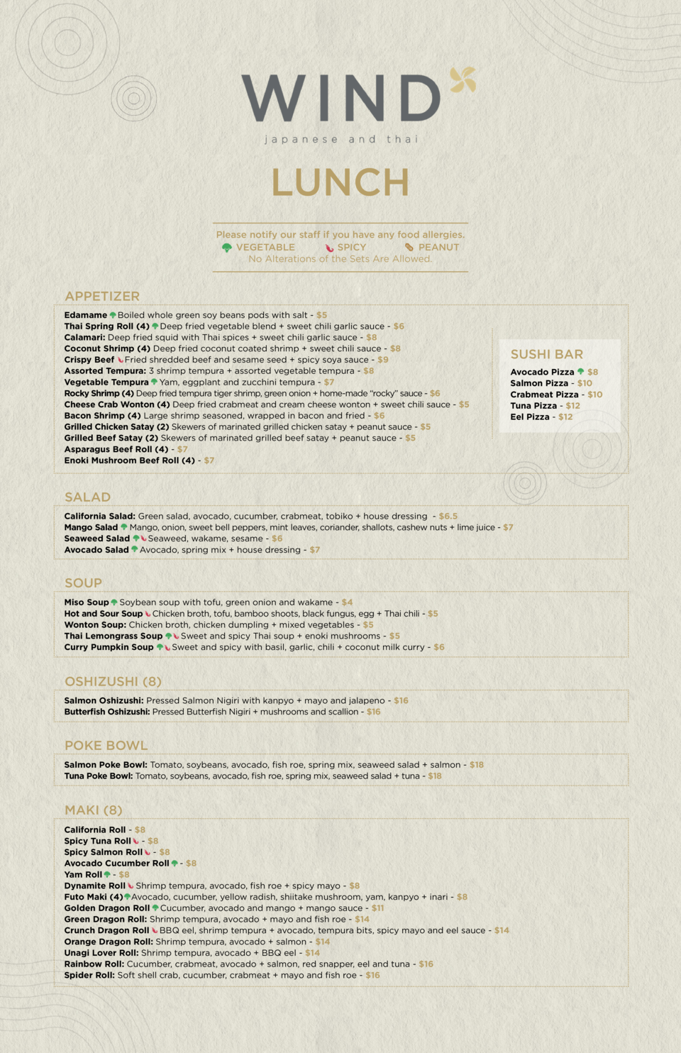 Wind Menu WIND MISSISSAUGA A LA CARTE : simplebooklet.com
