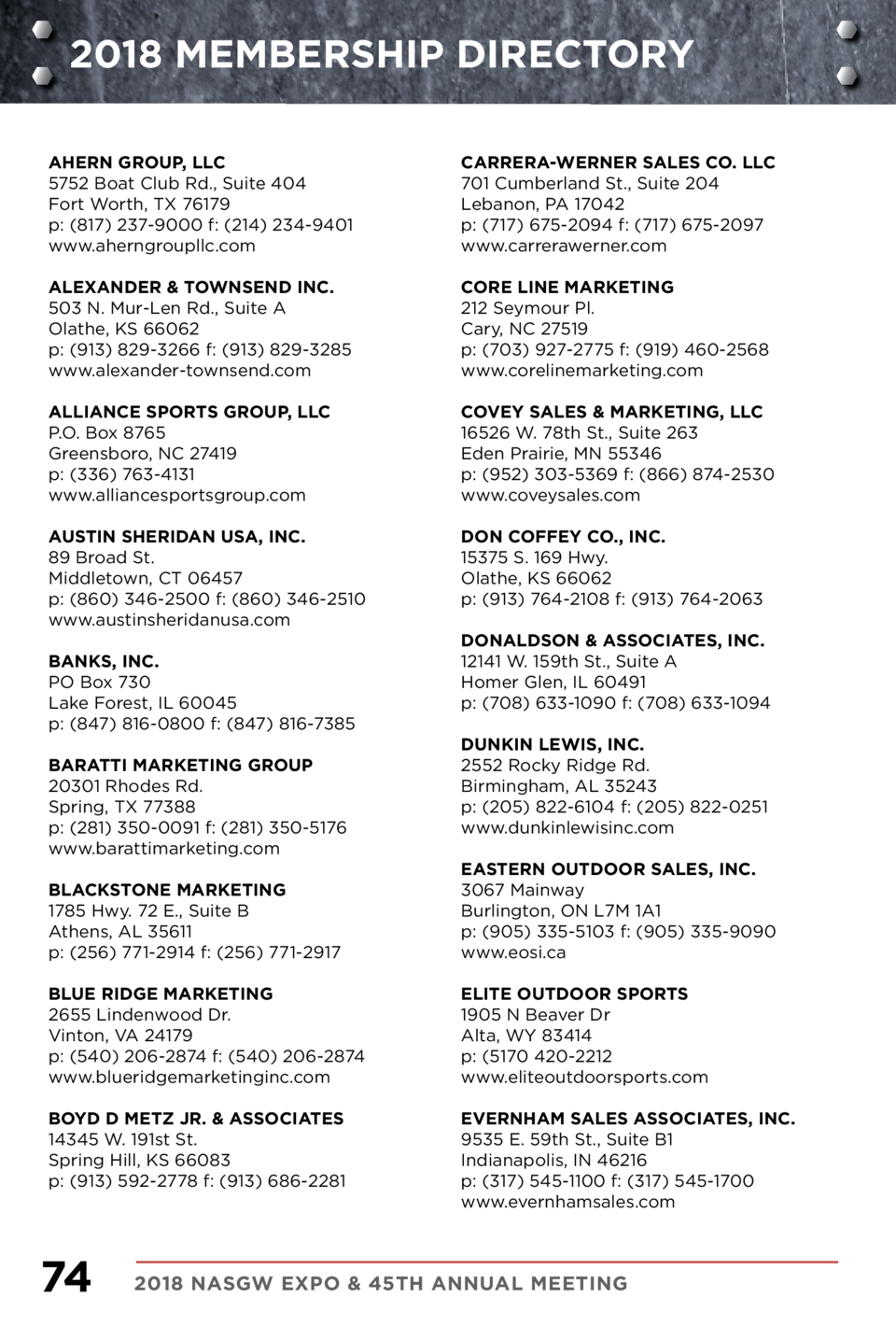 Nasgw 2018 Member Directory Simplebooklet Com