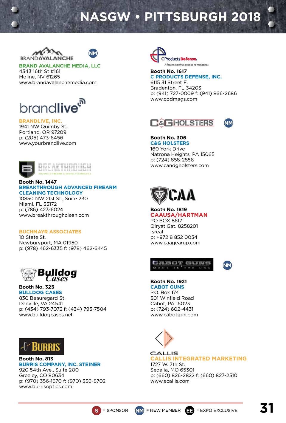 2018 expo directory nasgw exponasgw pittsburgh 2018 nm brand avalanche media, llc 4343 16th st 161 moline, nv