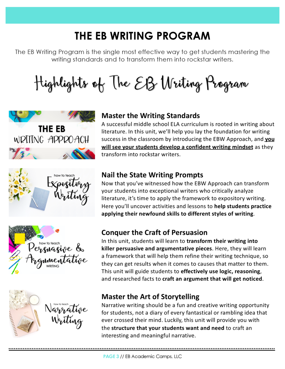The EB Writing Program Flyer