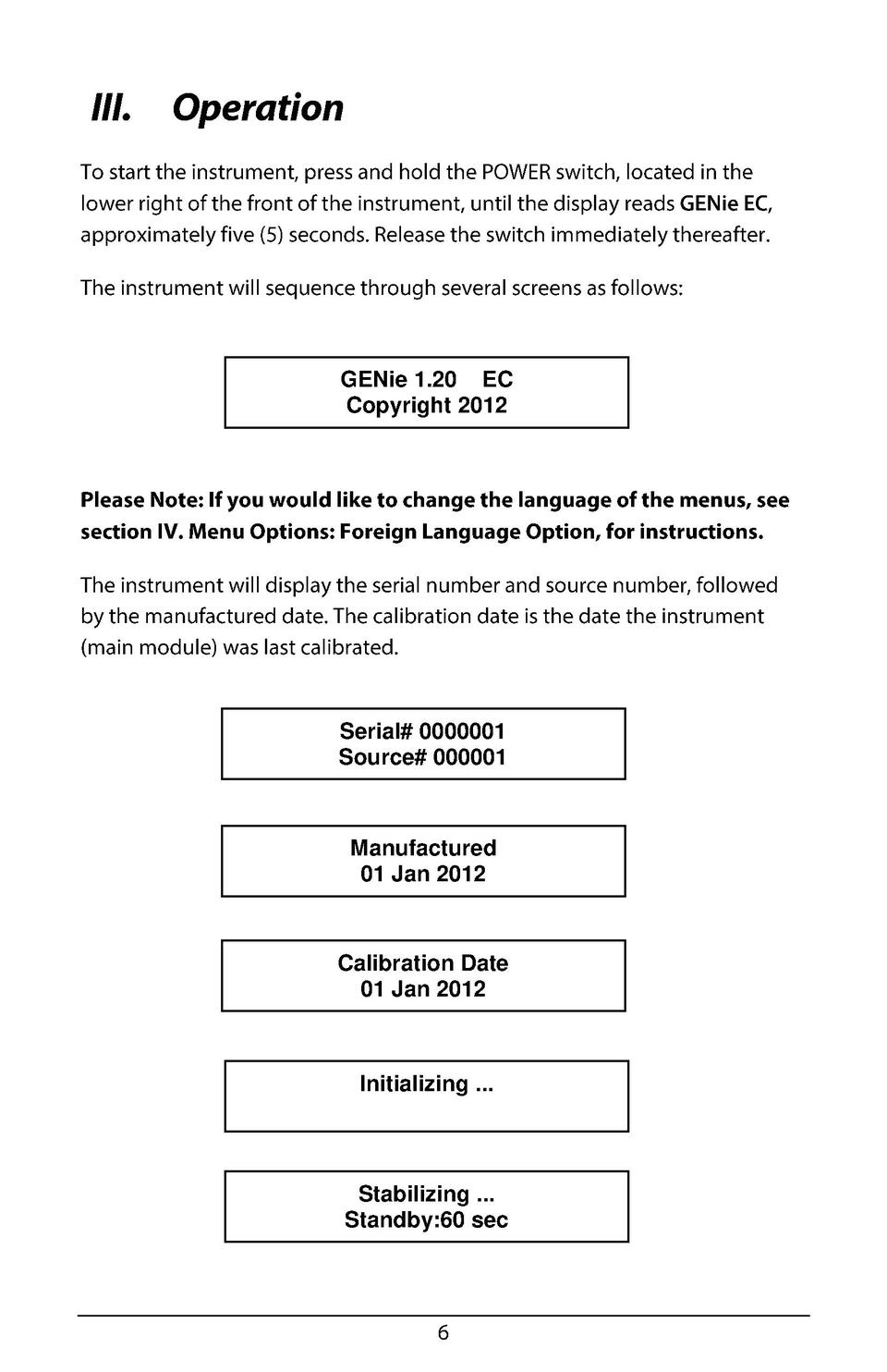 GENie EC Instruction Manual