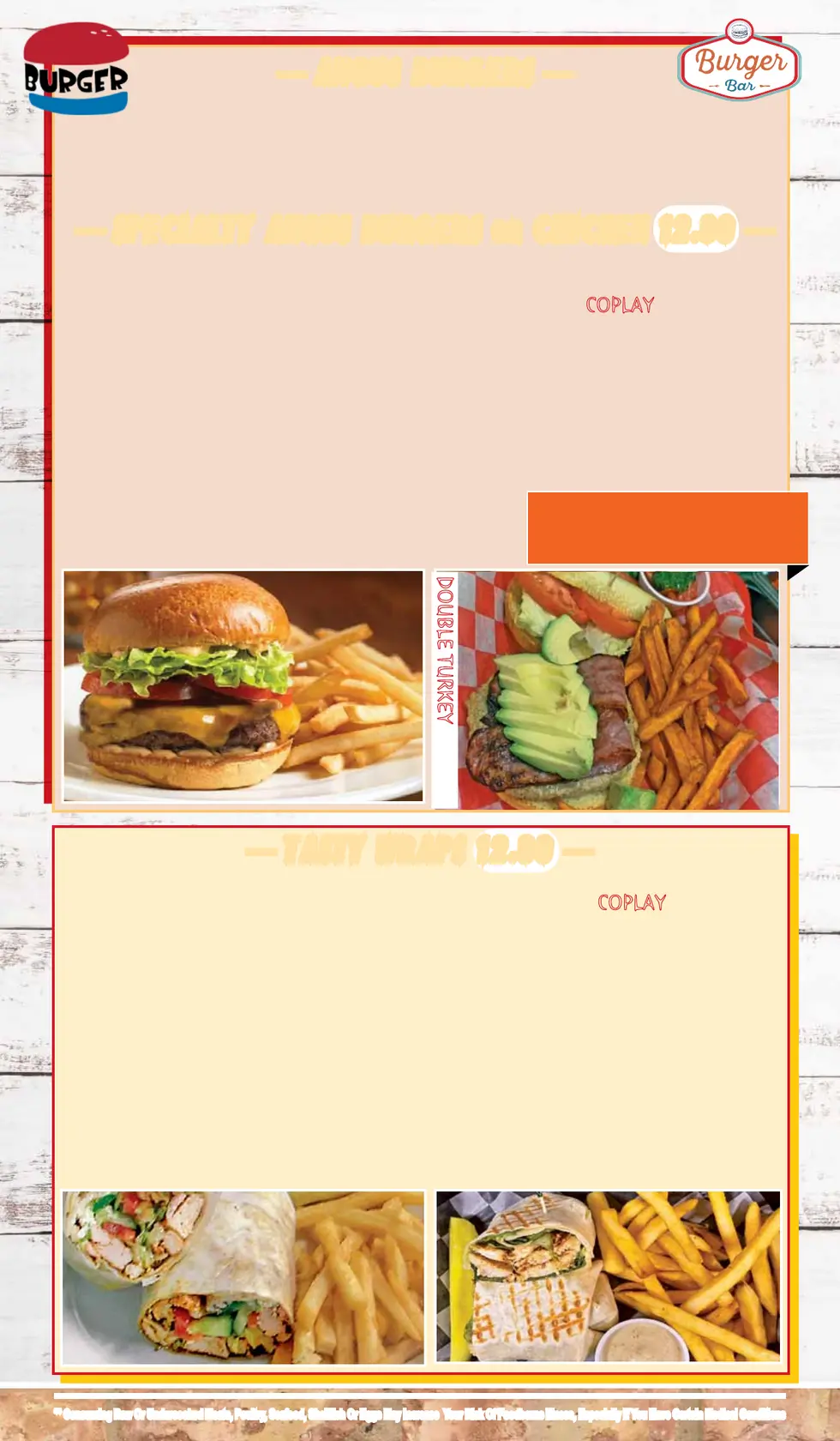 Coplay Dinner Menu 03.31.25