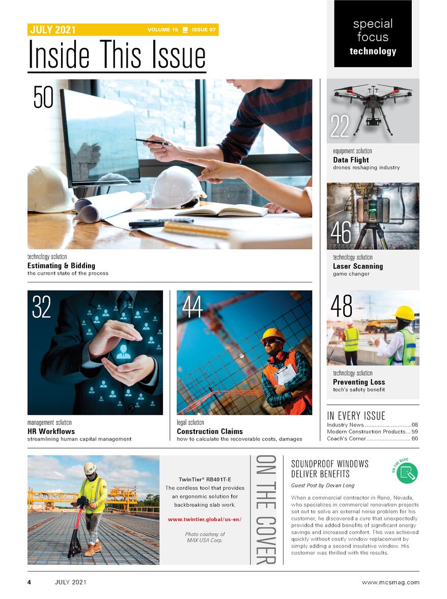 JULY 2021  VOLUME 15  special focus  ISSUE 07  Inside This Issue  technology  50  22 equipment solution Data Flight  drone...