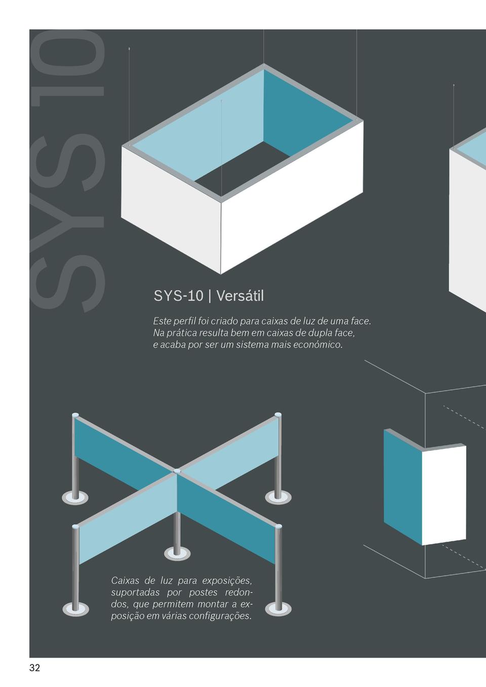 SYS 10  Caixas de luz SUSPENSAS leves e resistentes. Perfeitas para criar ambientes diferenciados e decora    es ambiciosa...