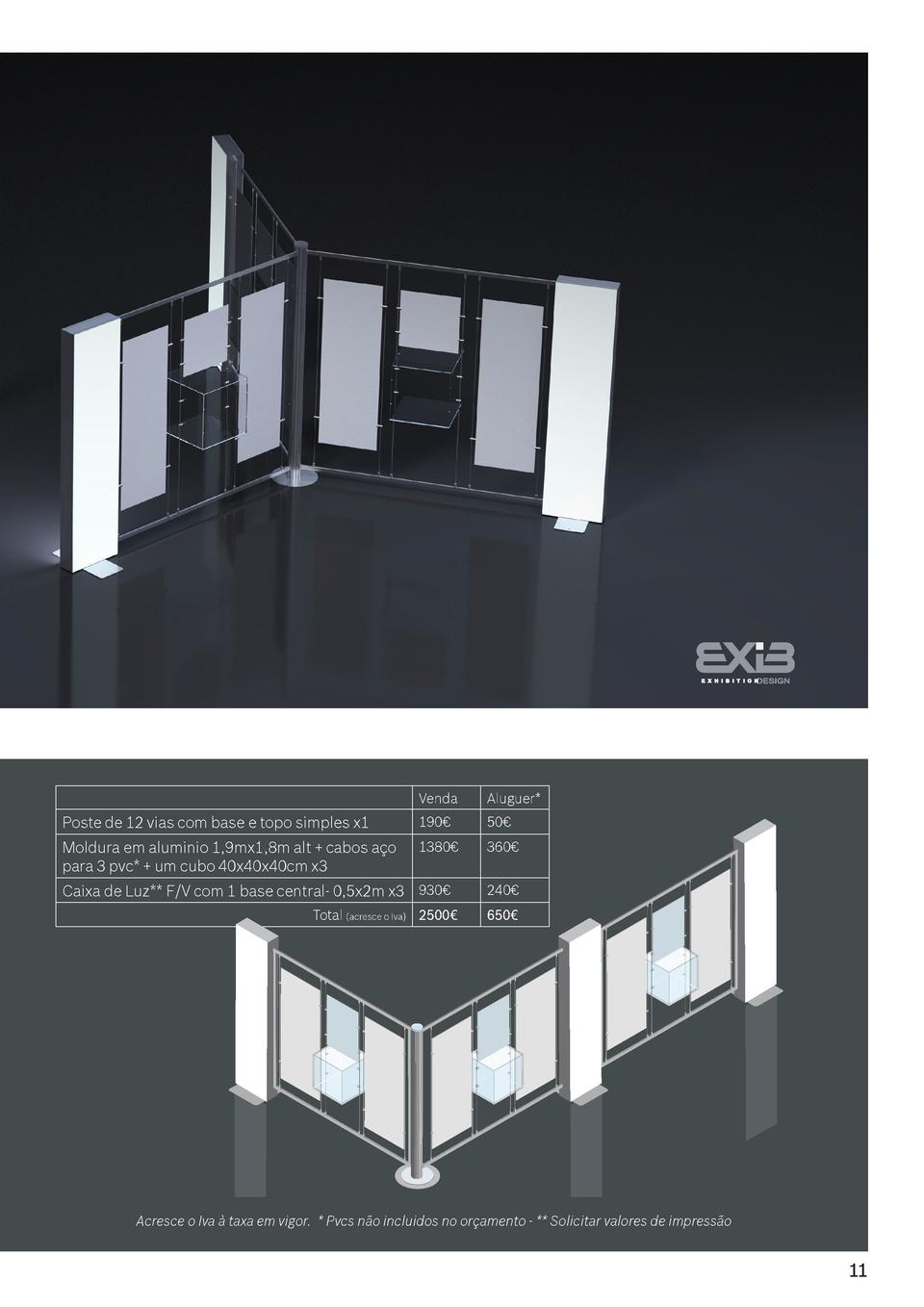 Venda  Aluguer   Poste de 12 vias com base e topo simples x1  190     50     Moldura em aluminio 1,9mx1,8m alt   cabos a  ...