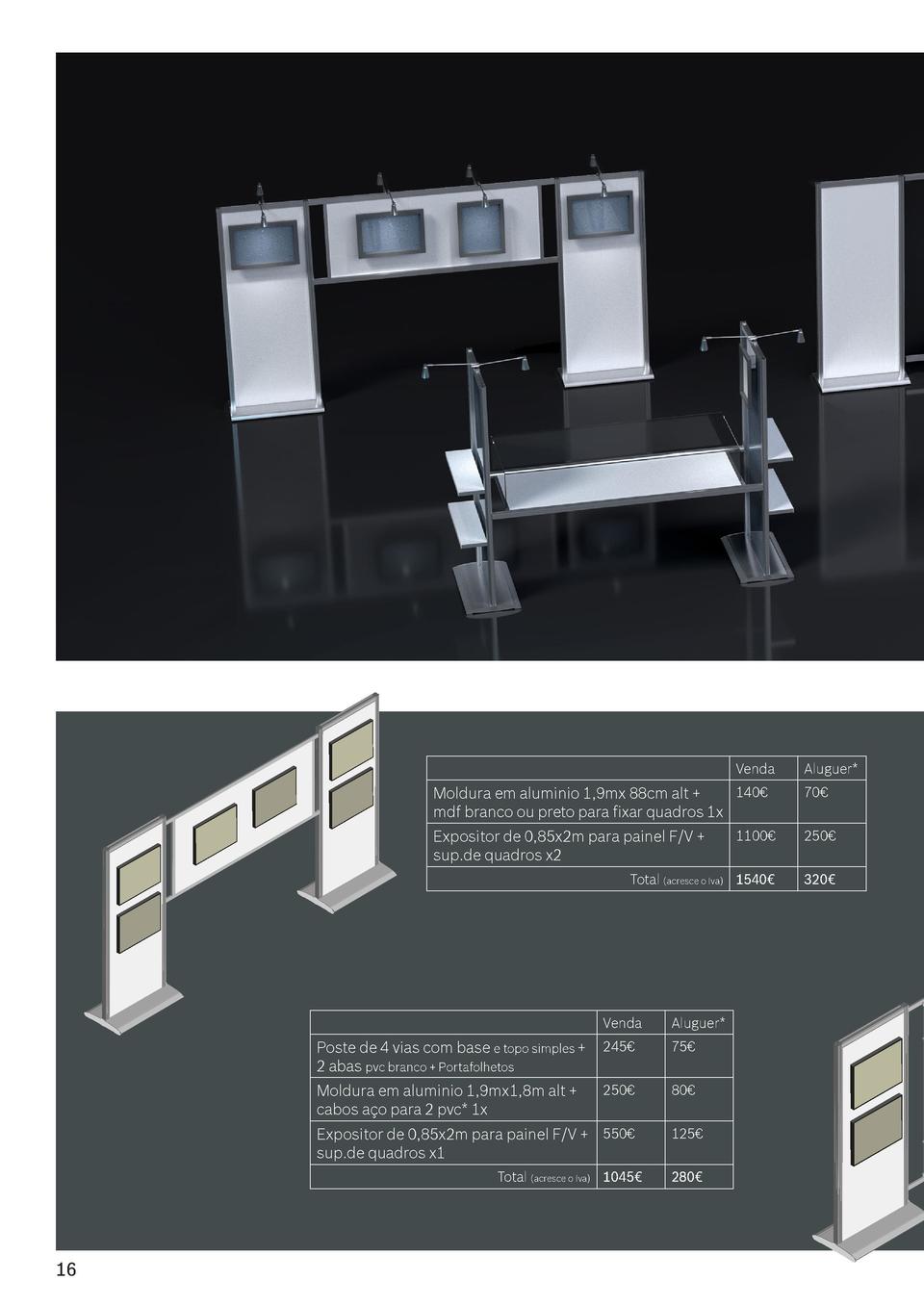 Venda  Aluguer   140    Moldura em aluminio 1,9mx 88cm alt   mdf branco ou preto para fixar quadros 1x  70     Expositor d...