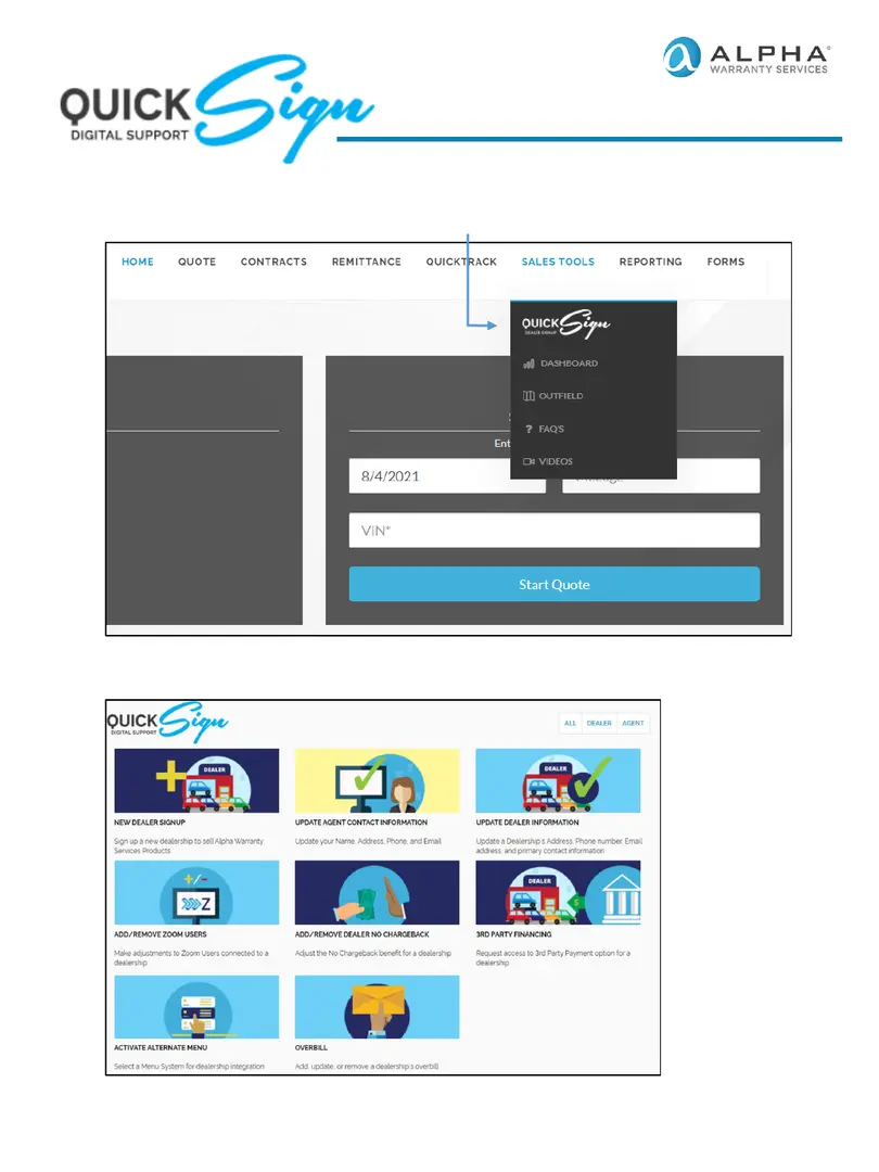 Quick Sign Screen QuickSign Overview