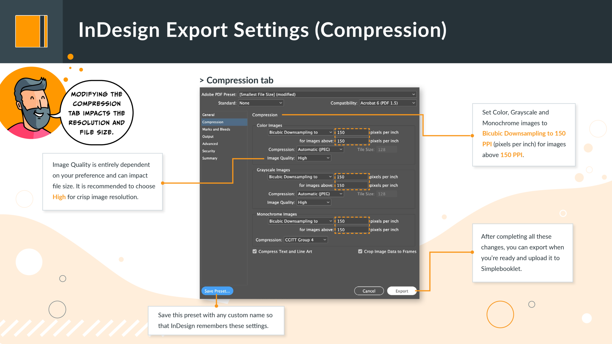 Compression Indesign Art InDesign Export Guide