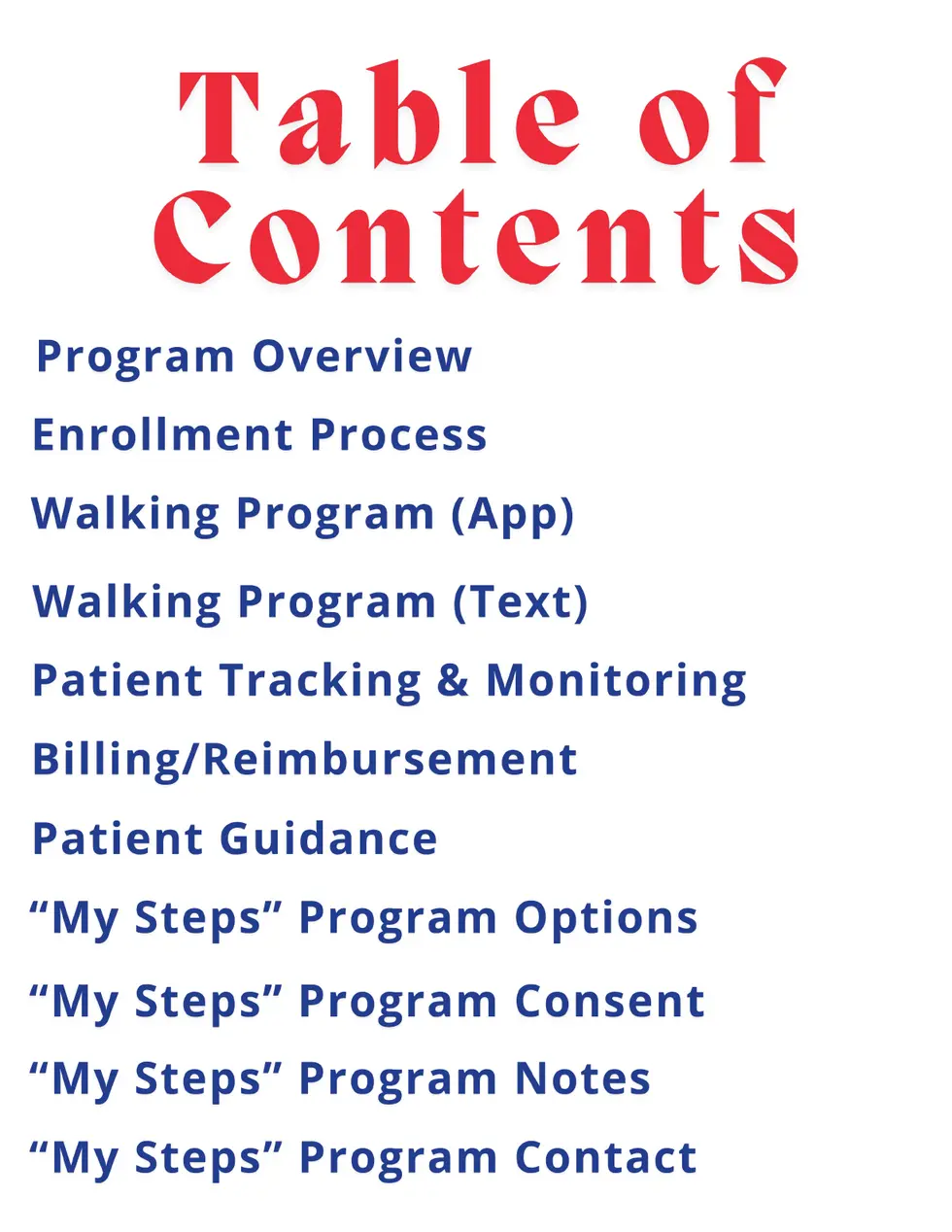 How To Reprogram My Walk My STeps Walking Program Handbook