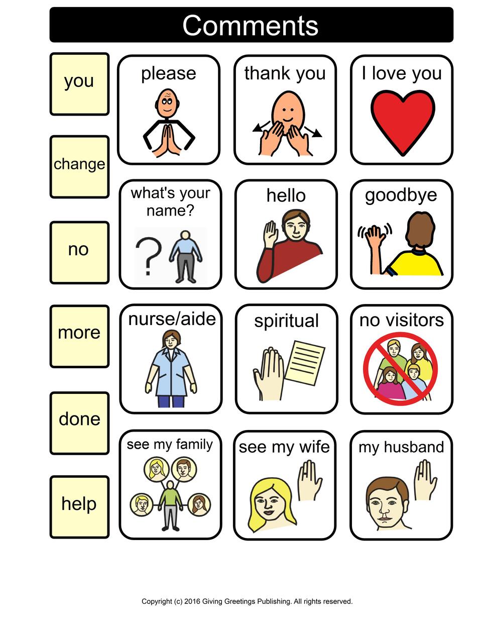 Big Picture Caregiving Communication Book Sample Pages