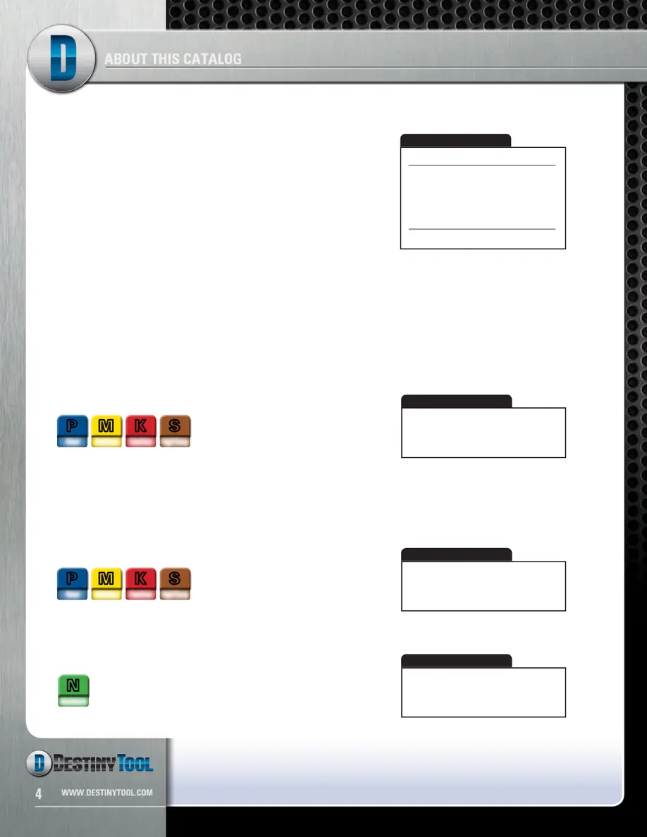 Destiny Tool Catalog